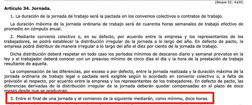 Artículo 34.3 del Estatuto de los Trabajadores