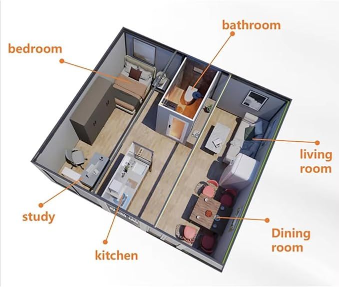 Planta de la casa prefabricada | Amazon