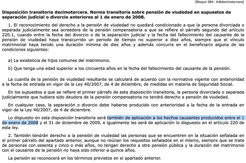 Disposición transitoria decimotercera