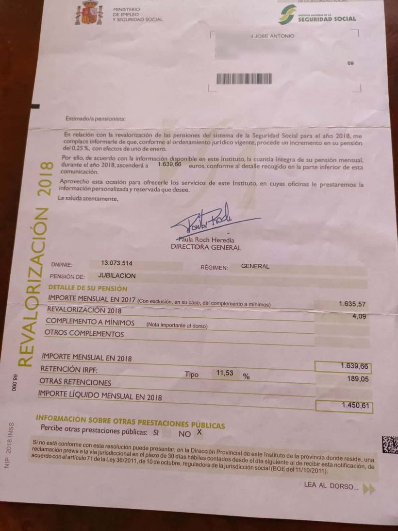 Revalorización de la pensión