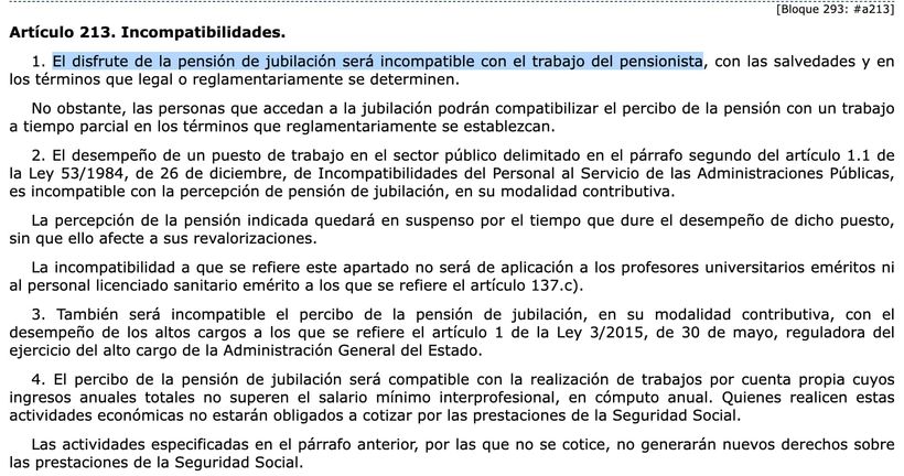 Artículo 213 de la Ley General de la Seguridad Social