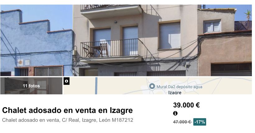 Anuncio de la casa en venta
