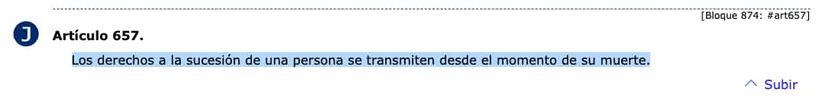 Artículo 657 del Código Civil