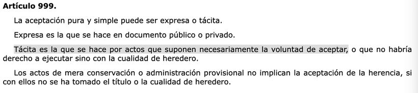 Artículo 999 del Código Civil