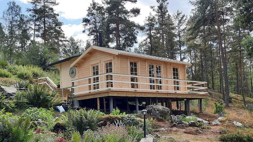 Exterior de la casa prefabridada