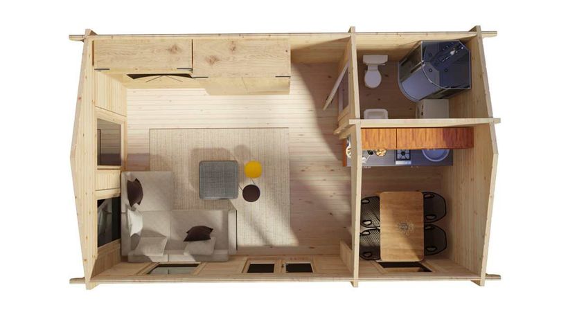 Distribución de la casa prefabricada | Casetas de Jardín 24 