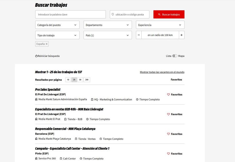 captura de las ofertas de empleo en la web