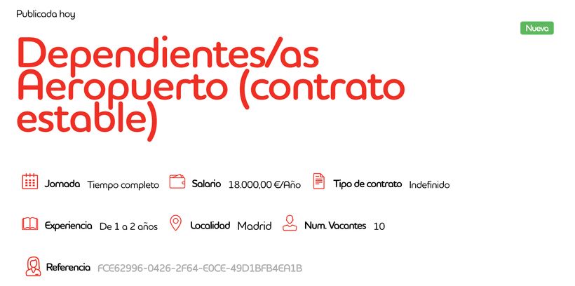 Oferta empleo dependientes aeropuerto Adecco