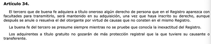 Artículo 34 de la Ley Hipotecaria