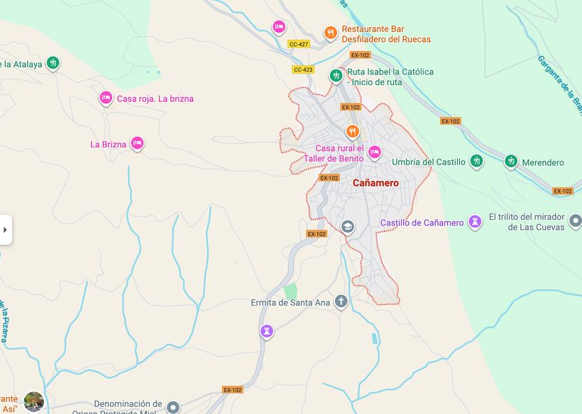 Ubicación de la vivienda en venta en  Cañamero (Cáceres) 