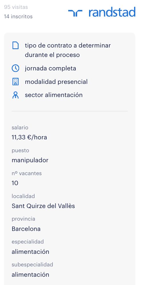 Oferta de empleo Randstad