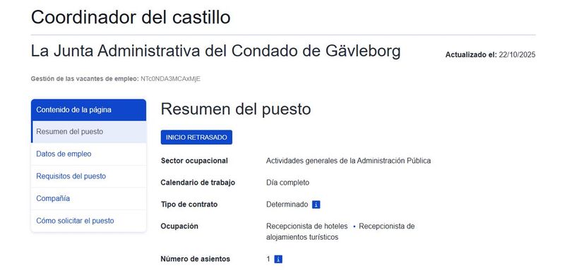 captura d ela oferta de coordinador de castillo