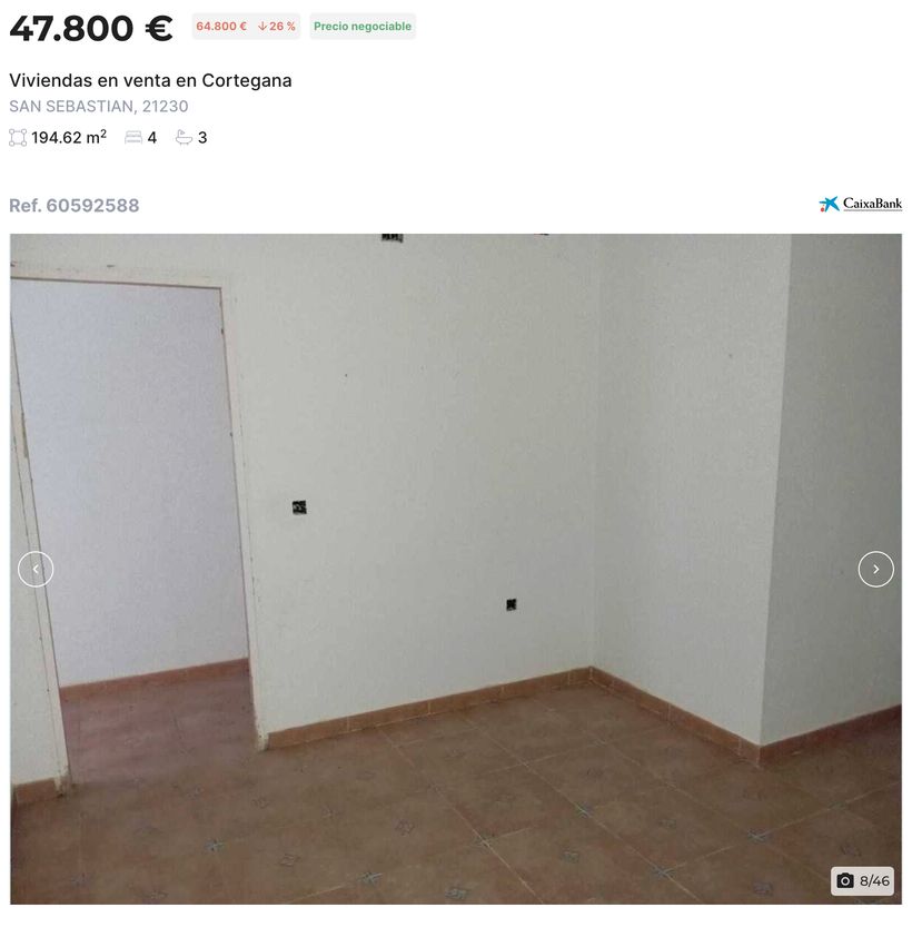 Anuncio de la vivienda en venta de CaixaBank