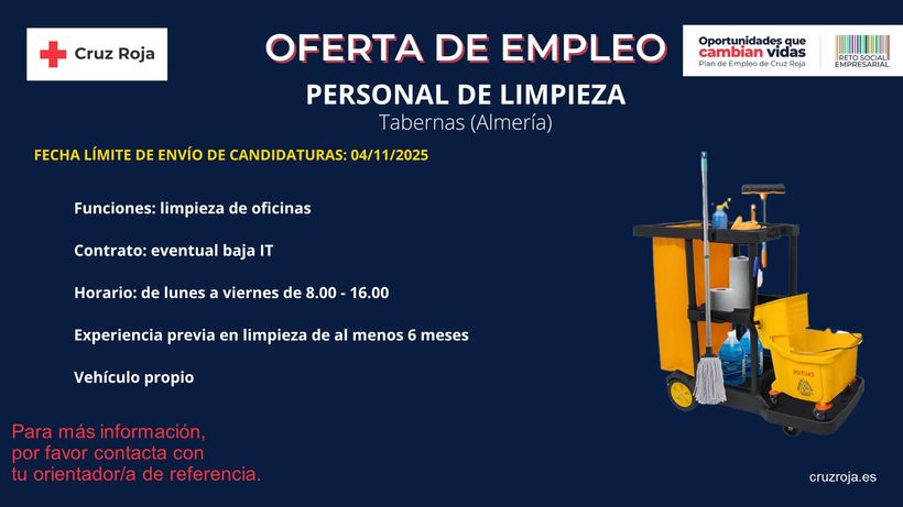 Oferta de empleo Cruz Roja Almería