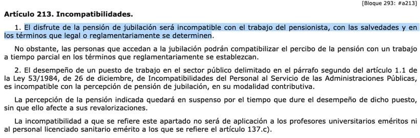 Artículo 213 de la Ley General de la Seguridad Social