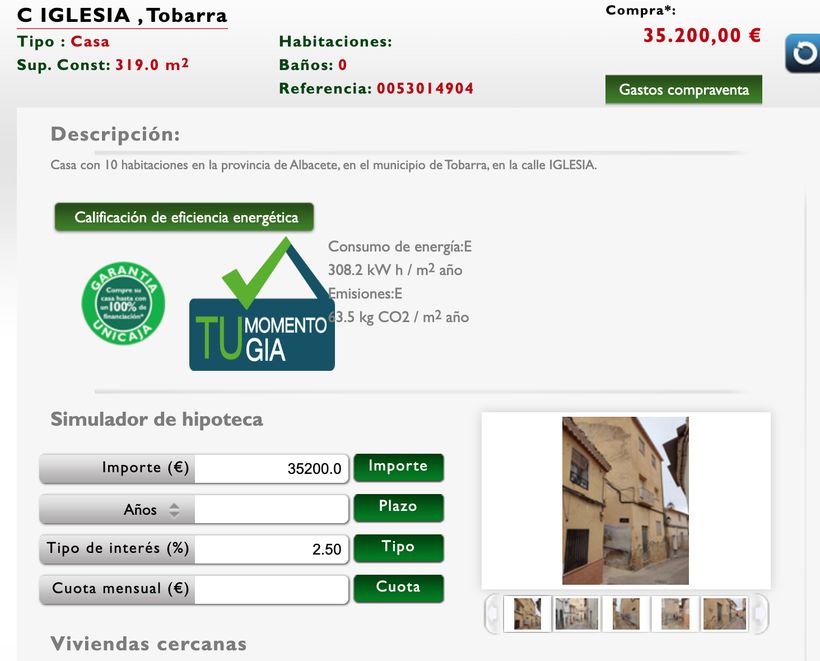 Anuncio de la vivienda en venta de Unicaja
