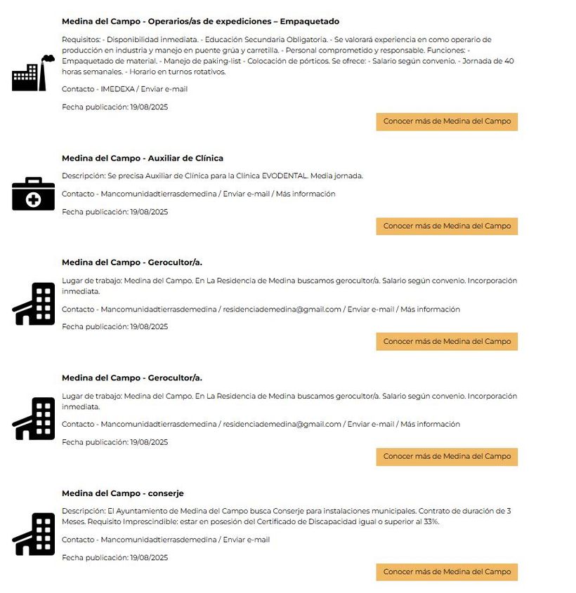 ofertas de empleo en la web de vente a vivir a un pueblo