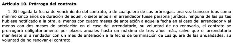 Artículo 10.1 de la LAU