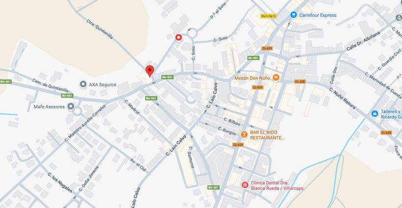 Ubicación de la vivienda en subasta en Villarcayo (Burgos) | Google Maps