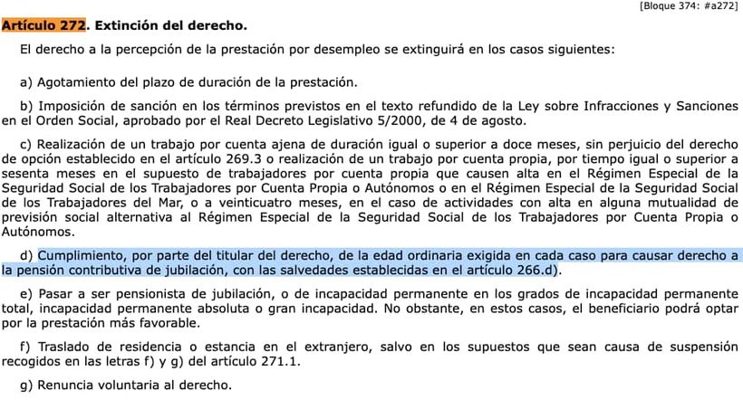Artículo 272 de la Ley General de la Seguridad Social