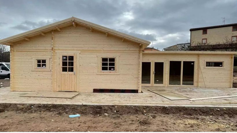 Fachada de la casa prefabricada