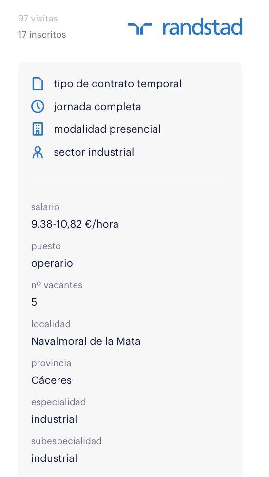 Oferta empleo randstad