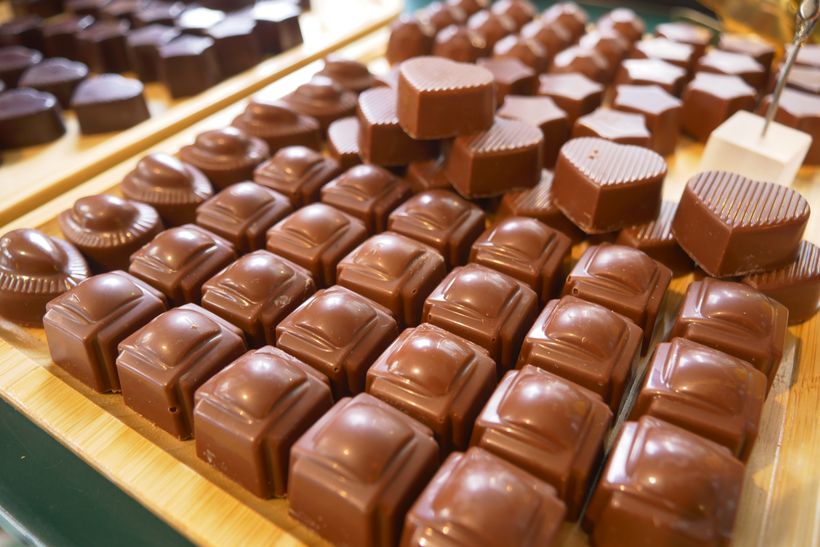 Bombones en una bandeja