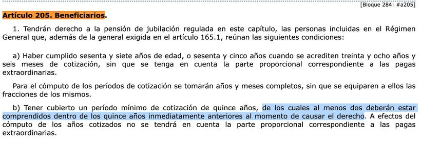 Artículo 205 de la Ley General de la Seguridad Social