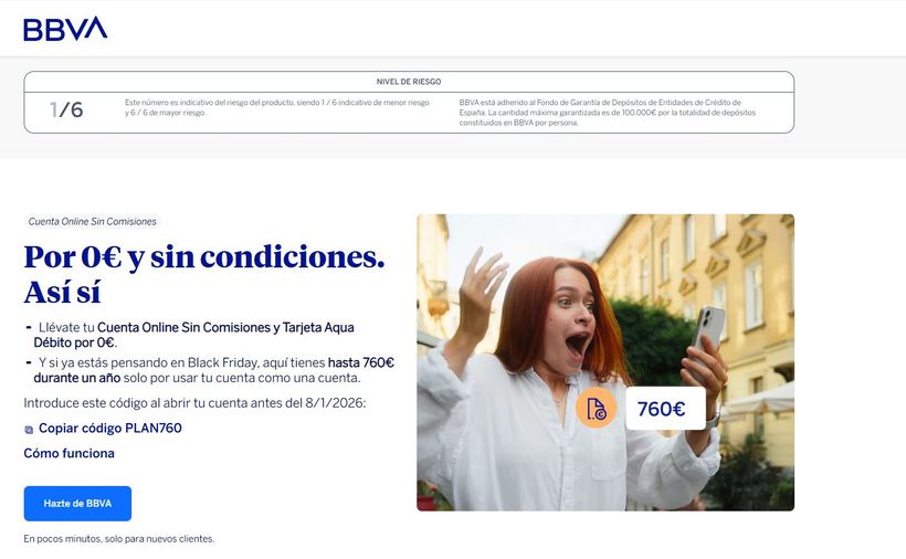 captura de la promocion en la web de bbva