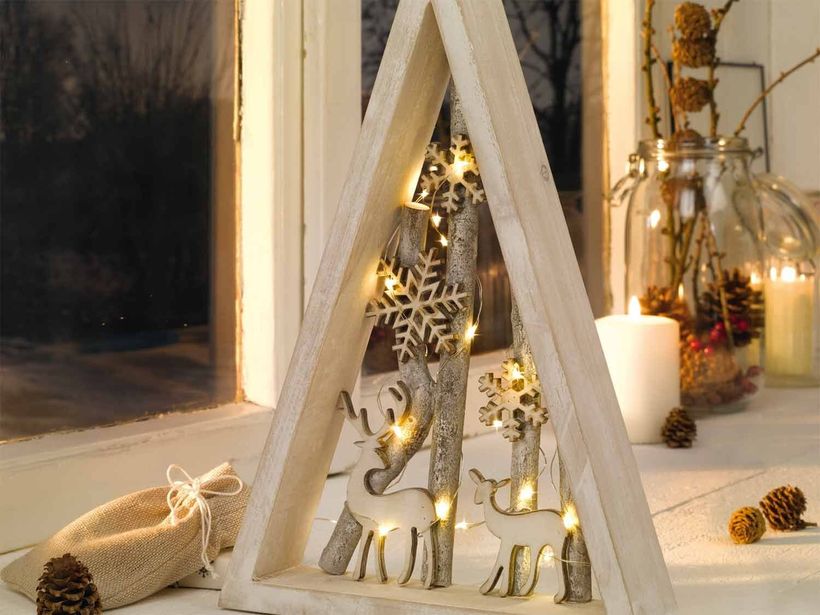 arbol madera led lidl