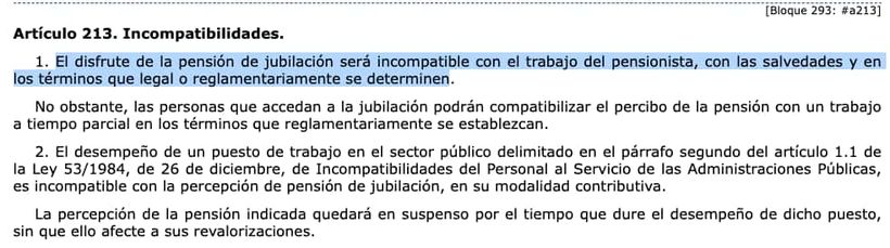 Artículo 213 de la Ley General de la Seguridad Social