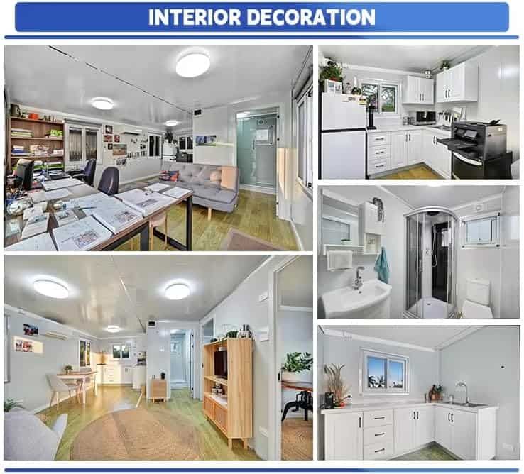 Interior de la casa prefabricada