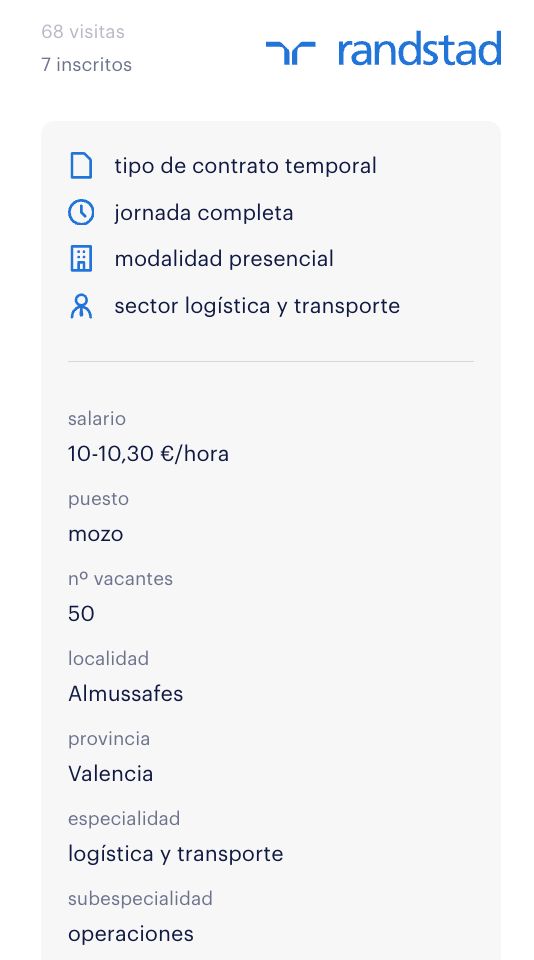 Oferta empleo randstad