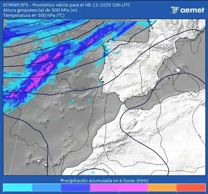 Pronósticos AEMET para el 10 de diciembre de 2025