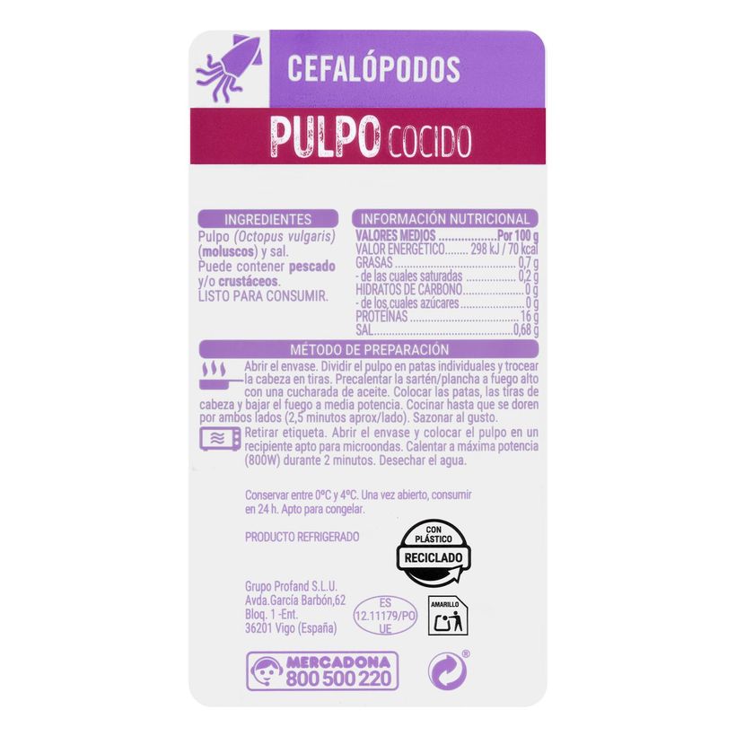 etiquetado pulpo cocido mercadona