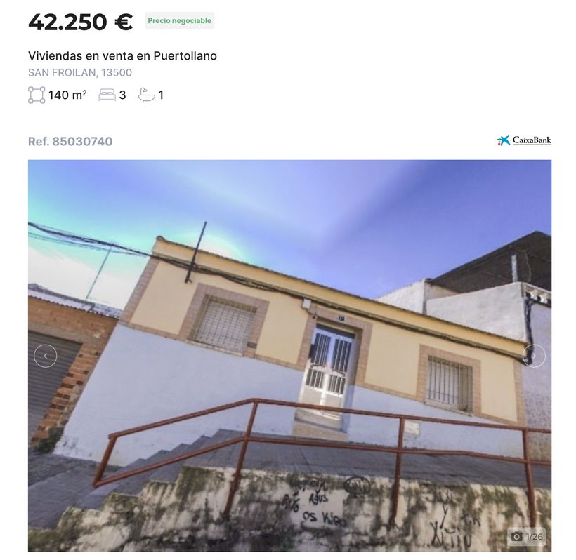 Anuncio de la casa en venta de CaixaBank