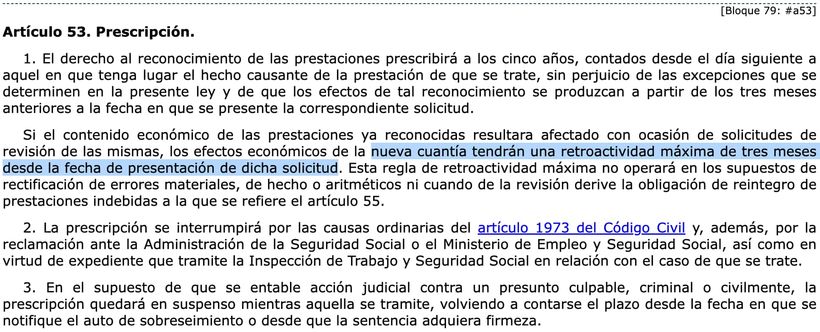 Artículo 53 de la Ley General de la Seguridad Social