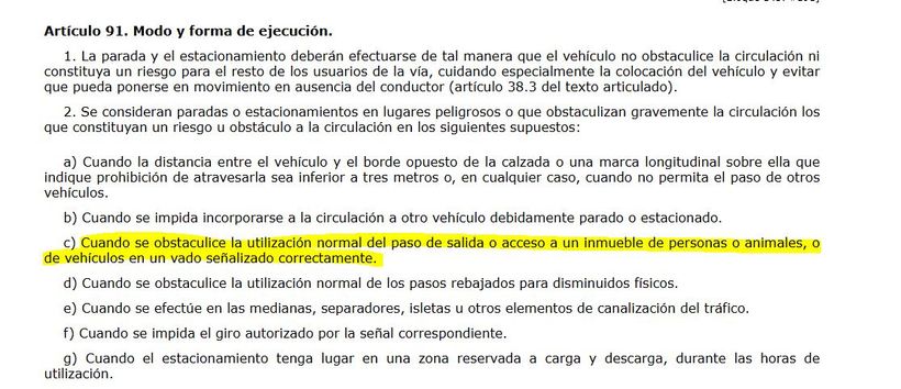 articulo 91 circulacion reglamento boe captura