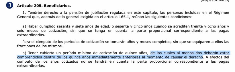 Artículo 205.b de la Ley General de la Seguridad Social
