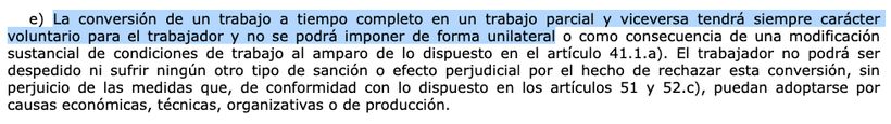 Artículo 14 e del Estatuto de los Trabajadores