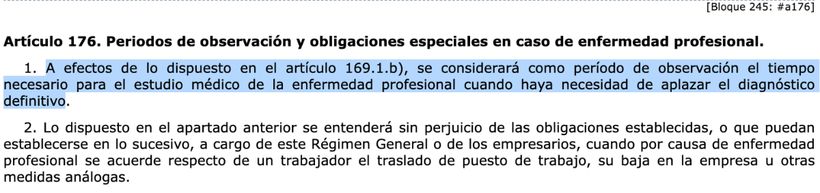 Artículo 176 de la Seguridad Social