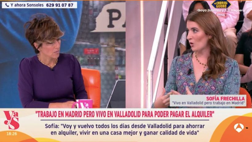 Sofía contando su experiencia a Sonsoles Ónega.