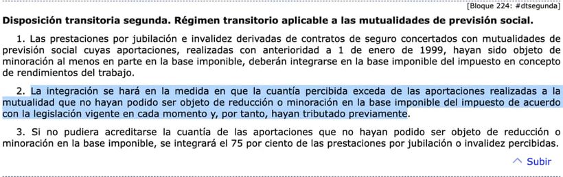 Disposición transitoria segunda de la Ley de IRPF