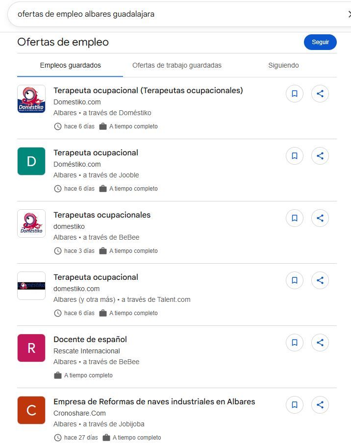 algunas ofertas de empleo en google