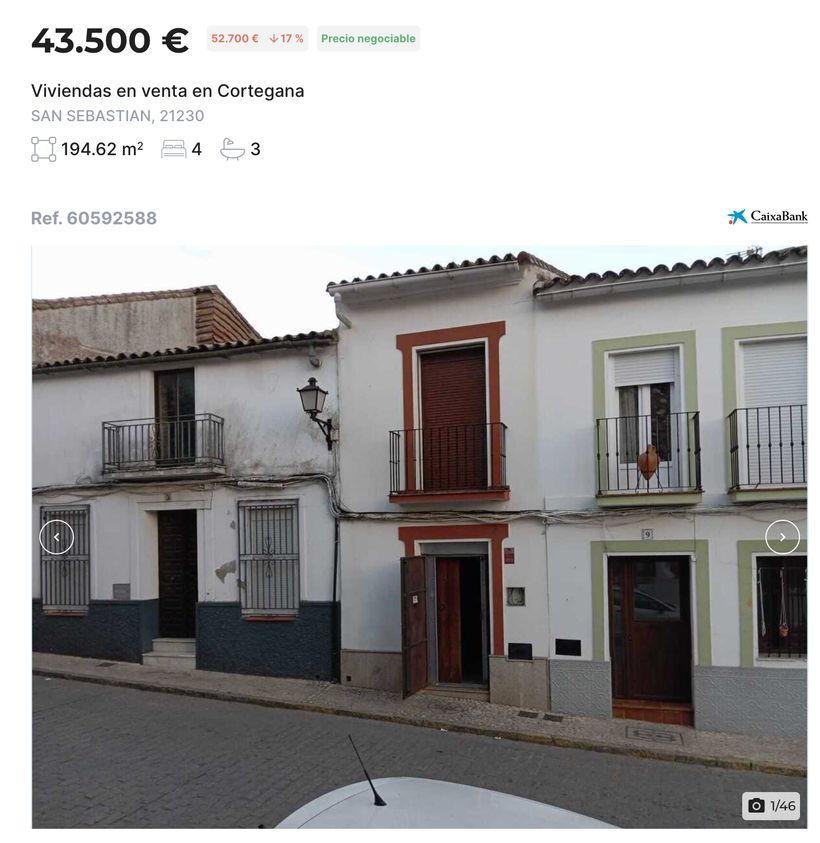 Anuncio de la casa en venta de CaixaBank