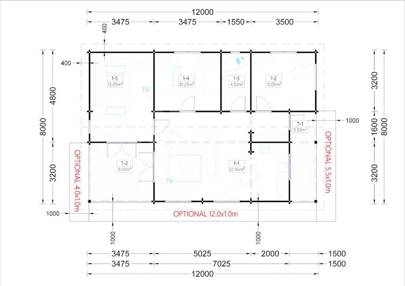 Plano de la casa prefabricada linda