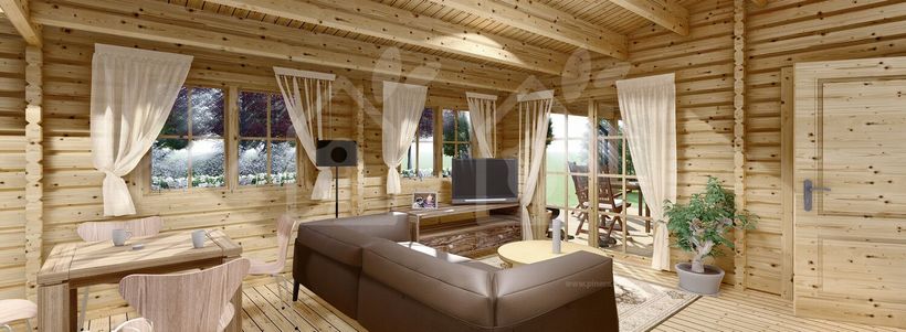 una habitacion de la casa prefabricada