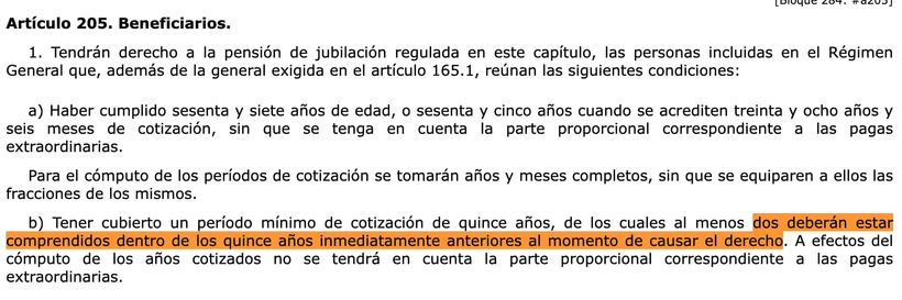 Artículo 205 de la Ley General de la Seguridad Social