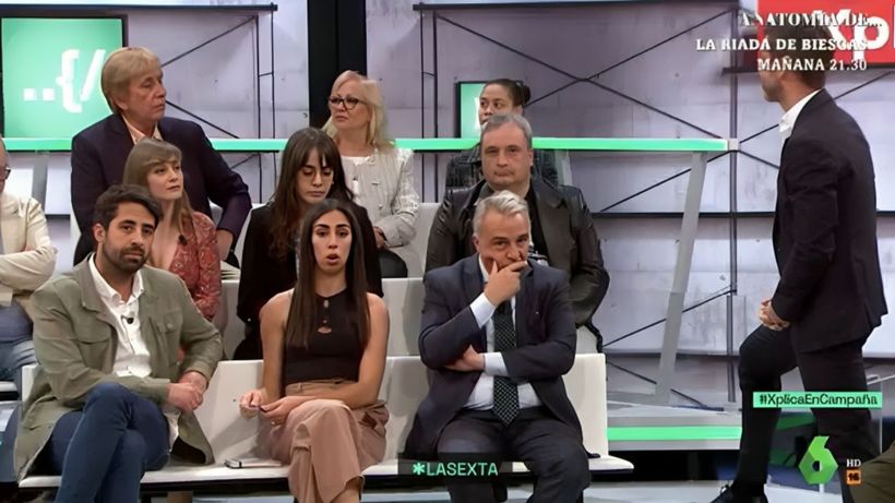 Jorge, explicando su postura en plató. 'La Sexta Xplica'.