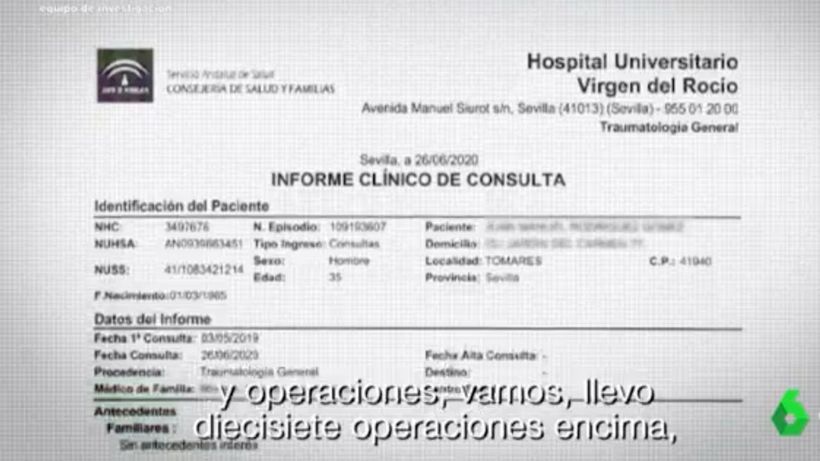 Informe clínico de Juanma. ('Equipo de Investigación').